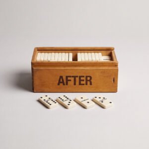 Double-Nine Dominoes, Wooden Box